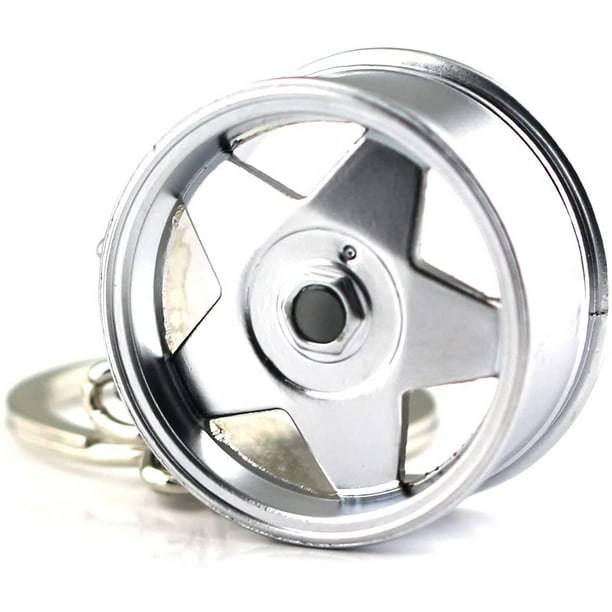 Creative Decoration Round Brake Car Keychain Metal Tire Wheel Keyring 
